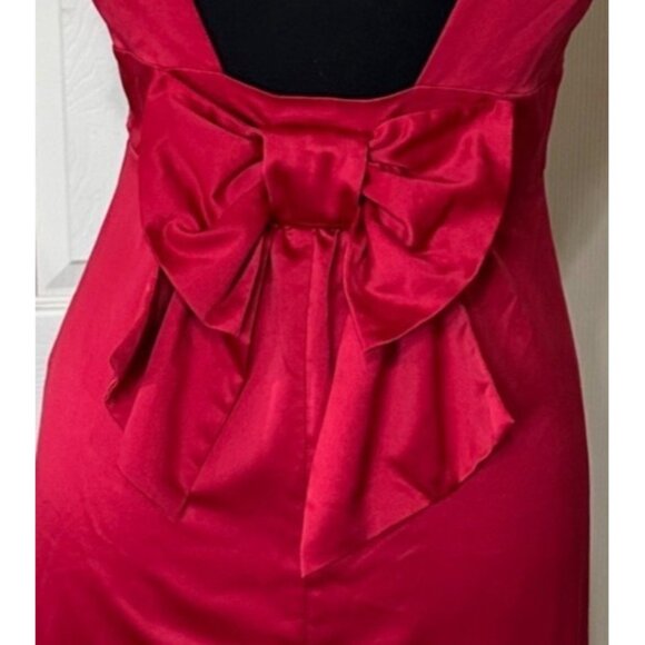 Johnny Martin Red Mini Sleeveless Formal Dress w/Bow Poly Blend Junior's Size 7 - Picture 4 of 16